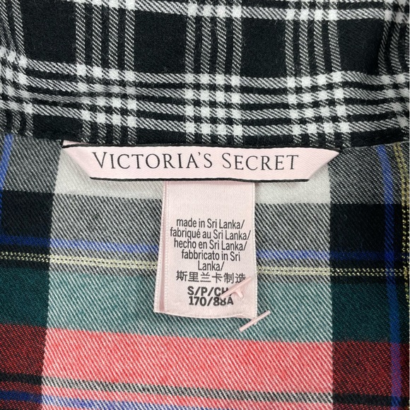 🔥NWOT Victoria’s Secret Plaid Red Green White Flannel Pajama Romper Women Sz S - Picture 8 of 16